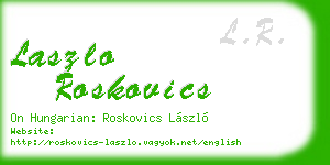 laszlo roskovics business card